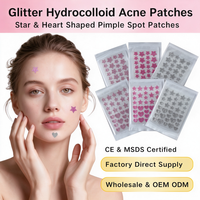 Patchs Hydrocolloïdes Anti-Acné Étoile et Cœur Scintillants Certifiés CE/MSDS, Vente en Gros Directe Usine OEM ODM Patchs Personnalisés pour Boutons
