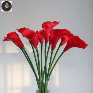 M271 boda decoración del hogar azul marino Calla lirios PU flores Real Touch seda Artificial Calla Lily flor suministros para floristería - Product Image 4