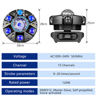 Verbesserte Sechsarmige 120W OEM/ODM RGBW LED Moving Head Bühnenbeleuchtung mit DMX512-Steuerung IP33 CRI90 für Party/Club Innenbereich