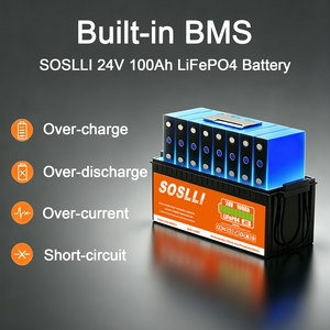 <span class=keywords><strong>Batterie</strong></span> LiFePO4 durable 24V 100Ah 2560Wh, pack de batteries au lithium 6000 cycles avec BMS pour <span class=keywords><strong>camping</strong></span>-<span class=keywords><strong>car</strong></span>, bateau, alimentation solaire de secours - Product Image 4