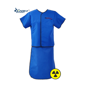 YTFLOT Radiation Xray Apron Shield Half Lead Apron for X-Rays 0.5mmpb Grey M with Lead Thyroid Shield Collar Lightweight