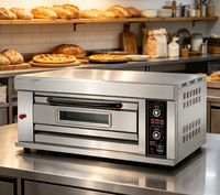 Four à convection électrique numérique à 1 pont et 2 plateaux avec vapeur, idéal pour la cuisson du pain, des pizzas et des gâteaux en boulangerie, disponible à la vente.