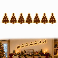 Ensemble d'autocollants décoratifs muraux en forme de rennes LED, silhouette lumineuse de Noël à suspendre au mur, 7 pièces, décoration festive pour la maison