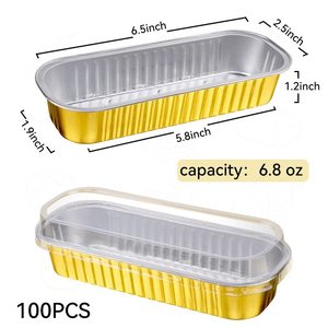 200ml Recyclable Rectangle Bread Tray Aluminum <b>Foil</b> Cake Pan Aluminum <b>Foil</b> Baking <b>Containers</b> - Product Image 2