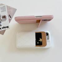Étui de téléphone portable antichoc en cuir PU à motif litchi tendance avec porte-cartes pour iPhone 17/16E/15 Pro Max/13/12/8/7/11/14 Plus pour fille
