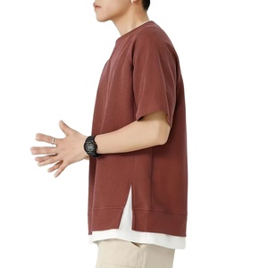 T-shirt Homme Oversize Boxy Fit Personnalisé avec Logo de Haute Qualité 100% Coton Épaules Tombantes Sport Streetwear T-shirt Uni - Product Image 5