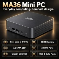 PC Mini Gaming Ultra Kecil Langsung dari Pabrik Intel Core I3 6100U 8/16GB 256/512GB 4K Dual HD-MI WiFi untuk Rumah, Bisnis, dan Kerja