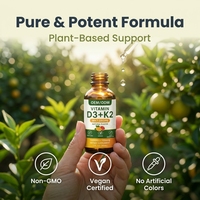 Gouttes liquides de Vitamine D3 K2 MK7 à marque privée OEM/ODM, saveur naturelle, végétalien, sans OGM, pour la santé osseuse et immunitaire, 30 ml, complément alimentaire