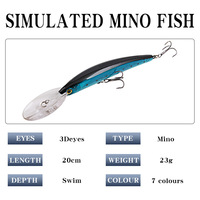 Luya 20cm 23g perles cliquetis renforcé pêche en mer appât dur artificiel longue portée flottant méné longue langue plaque basse ABS