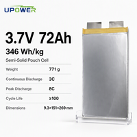 Sel Baterai Pouch NMC ULi 346Wh/kg 3.7V 72Ah 3C Pengosongan Kontinu Densitas Energi Tinggi untuk UAV Drone Robotika