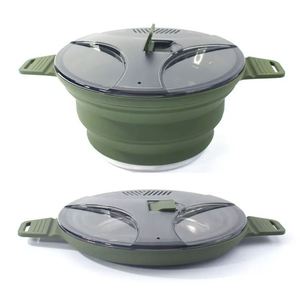 Ensemble bouilloire de camping pliable, chauffe-eau compact pour la randonnée avec couvercle, sans BPA, pour la cuisson en backpacking - Product Image 2
