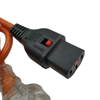 Câble d'alimentation avec prise australienne 3 broches et cordon d'extension IEC C13 femelle verrouillable H05VV-F 3G1.0mm² 10A 250V Orange Lock C13
