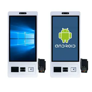 15 22 24 32 Inch Nhà Hàng Tự Phục Vụ Đặt Hàng Vé Kiosk Máy In Mã QR Máy Cho Siêu Thị Hàng Đợi Với SDK Chức Năng