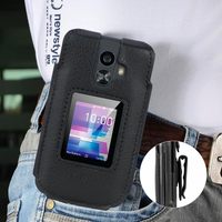 Coque de téléphone en cuir végétalien pour Sonim XP3 Plus 4G Flip / AT&T Cingular Flex 2 / Cricket Debut Flex/Tracfone BLU Flex Flip Phone