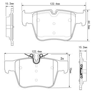Premium remblokken achter voor Mercedes-Benz C-KLASSE (W205) C-KLASSE Cabriolet (A205) C-KLASSE Coupé (C205) GLC (X253) Metaal - Product Image 5