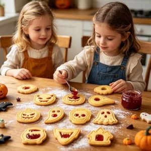 BPA-Free Halloween Sandwich Cookie Cutters Shapes <strong>Spooky</strong> Cross Coffin Castle Pumpkin Devil Ghost Cookie Molds for Baking DIY - Product Image 4