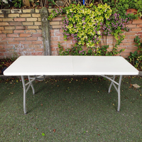 Table à manger rectangulaire moderne en plastique HDPE de 180 cm, pliable, légère, pour hôpital, hôtel, villa, cuisine, entrée - En solde