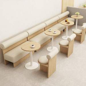 Hot Sale <b>Restaurant</b> Furniture Wooden Table and Chairs <b>Set</b> for Cafe Stools High Quality Booth - Fast Food Table and Chairs - - Product Image 5