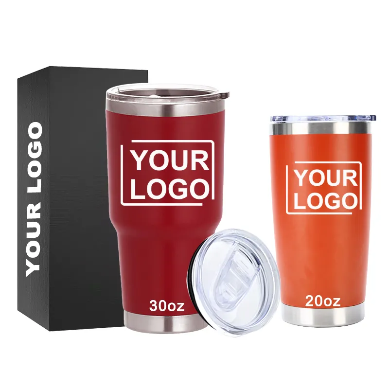 Wholesale 20oz Colorful Powder Coat Water Tumbler Travel Mugs Stainless Steel Car Tumbler Double Wall Regular Cups With Lid