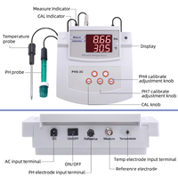 PHS-3C 2 en 1 testeur de PH analyseur de qualité de l'eau compteur d'acidité d'étalonnage automatique de bureau pour piscine d'aquarium de peau de laboratoire