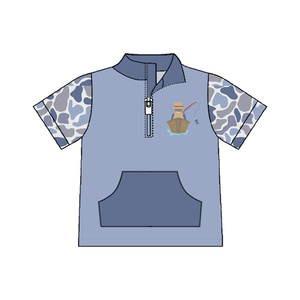 เสื้อแขนสั้นมีซิปสำหรับเด็กเสื้อลายพรางสำหรับสุนัขเป็ดน้ำออกแบบได้ตามต้องการ - Product Image 4