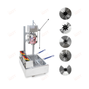 Extrusión manual de acero inoxidable de 3L, máquina de churros exprimible, relleno de churro con freidora eléctrica de 12L con boquillas de 5 piezas - Product Image 6