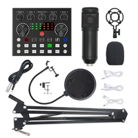 V8s kartu suara Audio profesional, mixer dan Mikrofon Set rekaman Podcast siaran langsung antarmuka Audio Studio Usb
