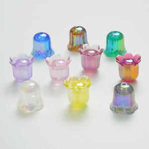 Cuentas de acrílico de flores bonitas de 13x15mm, abalorio de Murano Flora UV, cuentas sueltas de plástico para bricolaje para pulseras, fabricación de joyas, precio de fábrica - Product Image 2