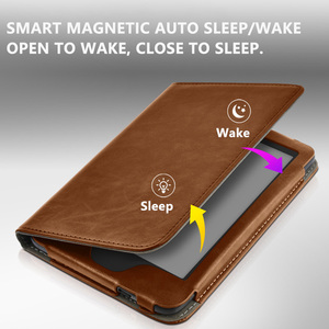 Étui en cuir PU pour liseuse électronique Kobo Clara Color 2E BW 6 pouces, avec fonction veille/réveil automatique magnétique, dragonne et support, fente pour cartes - Product Image 2