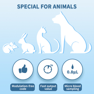 개를위한 휴대용 무통 혈당 측정기 키트 포도당 모니터링을위한 50 개의 테스트 스트립이있는 당뇨병 동물 - Product Image 5