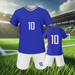 Ensemble <span class=keywords><strong>de</strong></span> maillots <span class=keywords><strong>de</strong></span> football pour enfants Style <span class=keywords><strong>France</strong></span> # Ensemble <span class=keywords><strong>de</strong></span> football pour garçons et filles, tenue d'entraînement pour jeunes, survêtement respirant à séchage rapide, uniforme d'équipe - Product Image 5