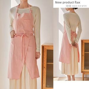 Delantal de Lino sin Mangas Antimanchas Estilo Japonés y Coreano con Cuello Ajustable para Hombre y Mujer, Ideal para Cafetería, Tetería, Trabajo Floral - Product Image 3