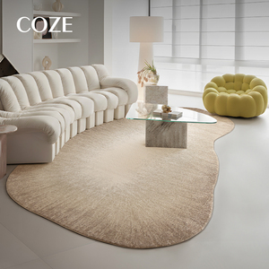 Nouveau <span class=keywords><strong>tapis</strong></span> de salon moderne de style crème français, sur mesure, à poils bouclés, antidérapant, en soie de lait écologique - Product Image 3