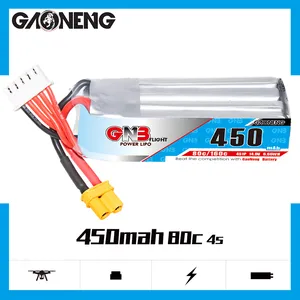 GNB GAONENG 4S 450MAH 14.8V 80C 160C LiPo Battery Long Type Compatible With FPV Racing Drone Brushless Quadcopter Beta 85x Drone