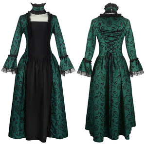 Vestido Victoriano para Mujer, Disfraz de Halloween para Adultos, Disfraz de Película de Televisión, Estilo Gótico de Manga Larga - Product Image 4