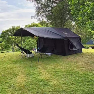 Tente pneumatique Coody 8.0+Framed Foyer - Noire, Luxe, Grande Tente Familiale <span class=keywords><strong>de</strong></span> Glamping en Tissu <span class=keywords><strong>de</strong></span> Coton Gonflable pour le Camping - Product Image 2