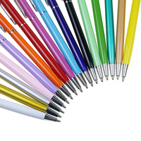 Stylo bille métallique BECOL multicolore à torsion, fin et élégant, idéal pour les hôtels, avec logo personnalisé pour les entreprises – Nouveauté très demandée