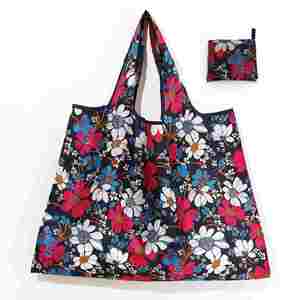 Hot Sale <b>Foldable</b> <b>Shopping</b> <b>Bag</b> Flower Design Polyester <b>Shopping</b> <b>Bag</b> Reusable Tote <b>Shopping</b> <b>Bag</b> - Product Image 3