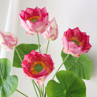 Bouquet de fleurs de lotus artificielles, fausse composition de nénuphars pour mariage, décoration florale pour la maison