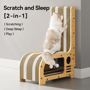 Tiragraffi a Parete per Gatti a Forma di L in Cartone Ondulato - Produzione e Vendita all'Ingrosso di Successo, Moderno e Personalizzabile, per Gatti Grandi e Piccoli - Product Image 6