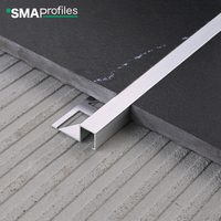 Profilé de finition en aluminium Q-Edge pour salle de bain, meuble sous-vasque, cuisine, salon et intérieur |   Bordure décorative moderne, fine, durable