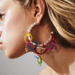 Hot sale in Australia Vintage Pearl string Earrings for Women Boho Handmade Beads Tassel Earrings Dangle Jewelry