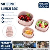 Boîte à lunch en silicone de qualité alimentaire sans BPA, compatible avec le micro-ondes et le réfrigérateur, empilable, ODM&OEM