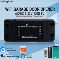 Interrupteur intelligent WiFi universel pour ouvre-porte de garage, compatible avec Tuya, module relais à code fixe et à code roulant 433 MHz, DC 7-32V