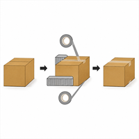 Machine de scellage automatique de cartons électrique, équipement de scellage par ruban adhésif supérieur et inférieur, réglage manuel de la largeur et de la hauteur, emballage industriel