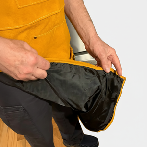 Manchons de soudage en cuir de vachette de qualité professionnelle résistants à la chaleur, anti-coupure, longs protège-bras en cuir fendu pour la protection contre les étincelles - Product Image 1