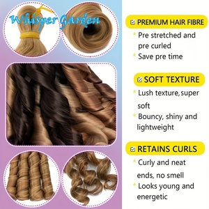 Tóc tết móc sợi tổng hợp chịu nhiệt cao, sóng lơi xoắn ốc, kiểu xoăn Pháp mềm mại, bồng bềnh, một lớp, 150g - Product Image 4