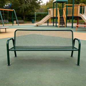 ม้านั่งกลางแจ้งสไตล์นอร์ดิก ดีไซน์ทันสมัย ทำจากสแตนเลส พร้อมพนักพิง สำหรับใช้ในสวนสาธารณะ ทนทาน รองรับได้ 4 ที่นั่ง - Product Image 6