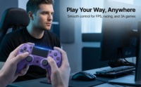 Control Remoto Inalámbrico P4 con Joystick, Barra de Luz de Función Completa, Vibración de Motor Dual, Giroscopio, Diseño Delgado para PS2, PC y Juegos Móviles