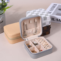 Boîte à bijoux miniature personnalisable avec fermeture éclair, grande capacité, organiseur de bijoux, en cuir PVC, accessoire de sac pour femme, multicolore, vente en gros